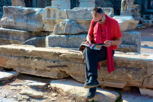 Die Ruinen des Freudenhauses in Ephesos